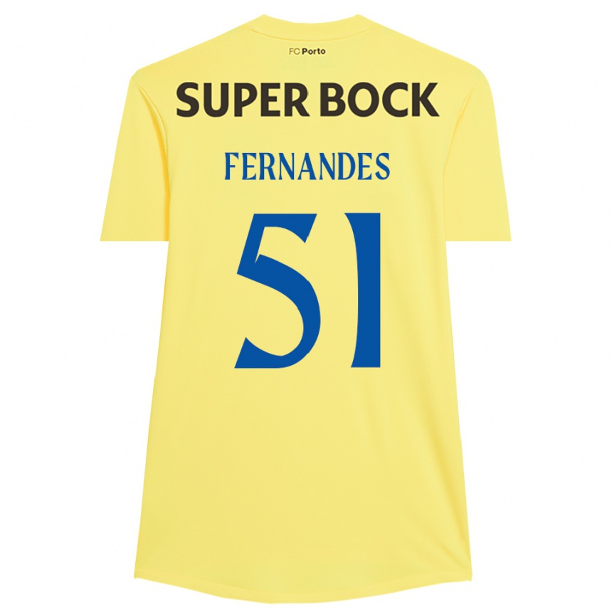 נשים כדורגל דיוגו פרננדס #51 צהוב בהיר שחור חולצת שוער 2025/26