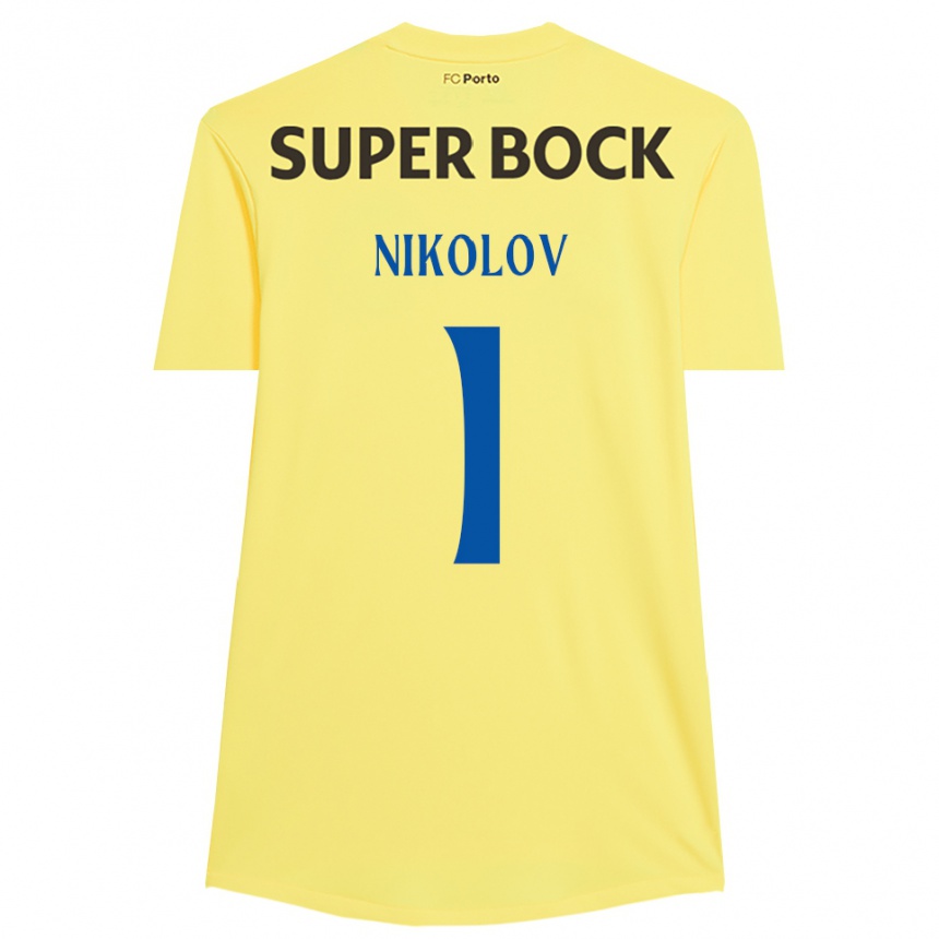 נשים כדורגל אנטוני ניקולייב ניקולוב #1 צהוב בהיר שחור חולצת שוער 2025/26