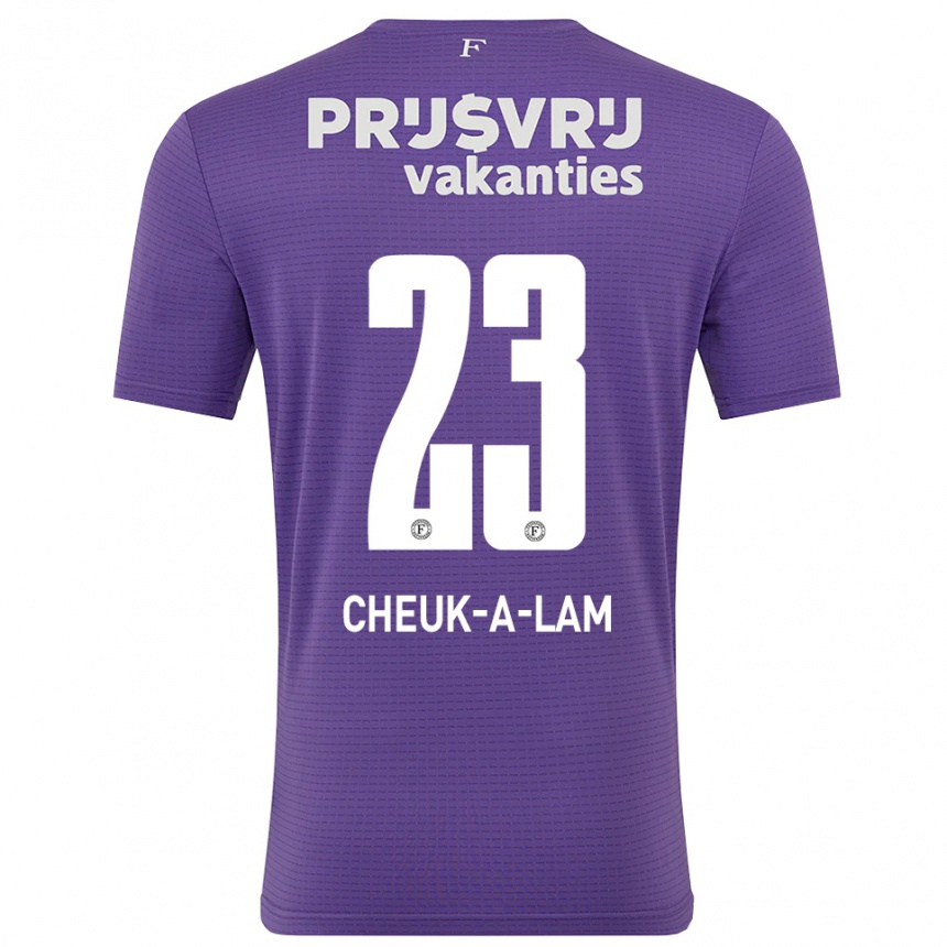 נשים כדורגל Lee-Quincy Cheuk-A-Lam #23 סגול לבן חולצת שוער 2025/26