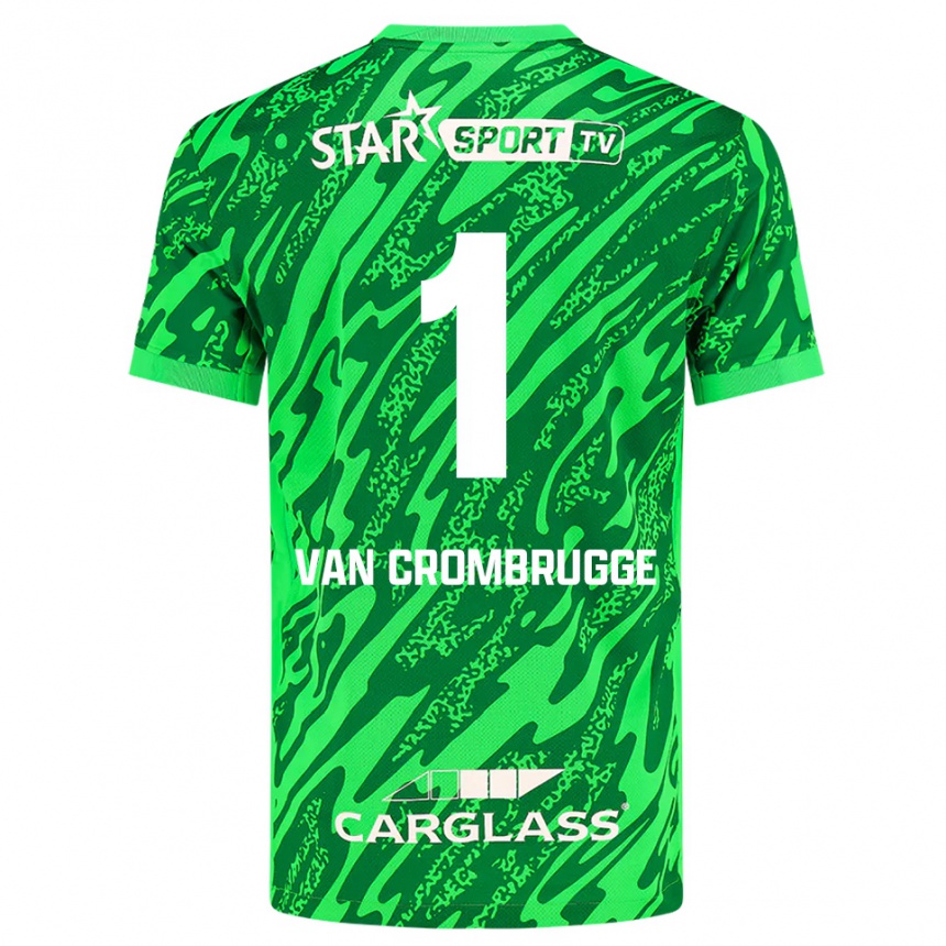 נשים כדורגל הנדריק ואן קרומברוז' #1 ירוק כהה לבן חולצת שוער 2025/26