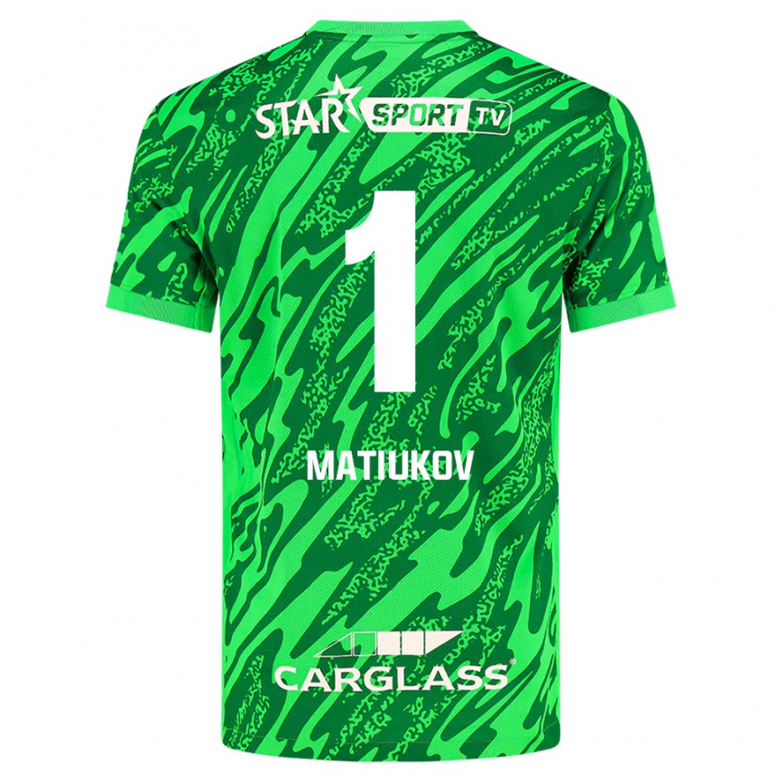 נשים כדורגל Platon Matiukov #1 ירוק כהה לבן חולצת שוער 2025/26