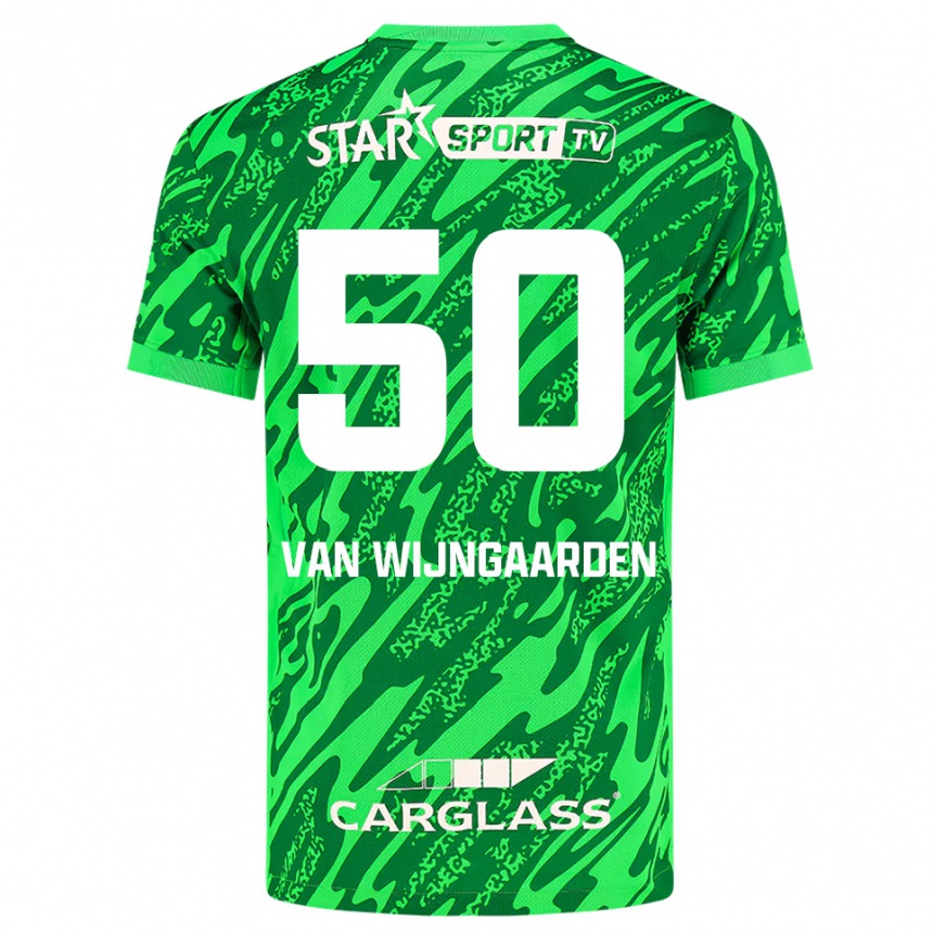 נשים כדורגל Maren Van Wijngaarden #50 ירוק כהה לבן חולצת שוער 2025/26