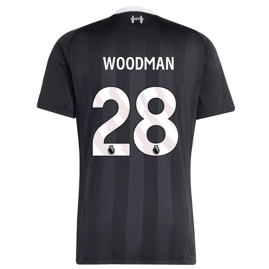 נשים כדורגל פרדי וודמן #28 שחור לבן חולצת שוער 2025/26