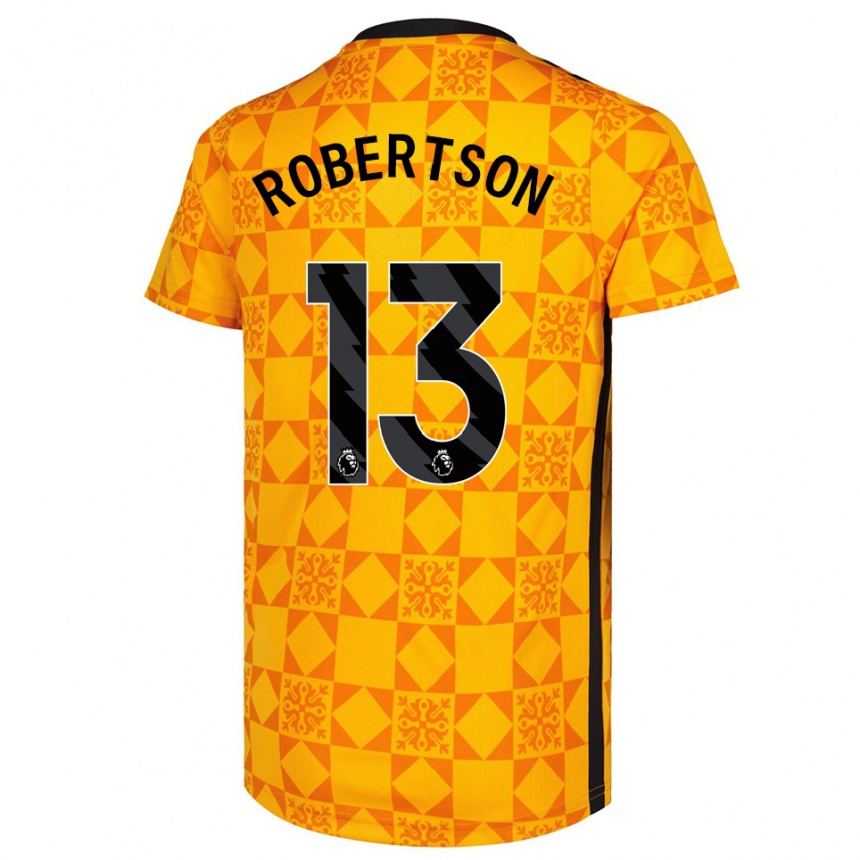 נשים כדורגל Finley Robertson #13 צהוב שחור חולצת שוער 2025/26