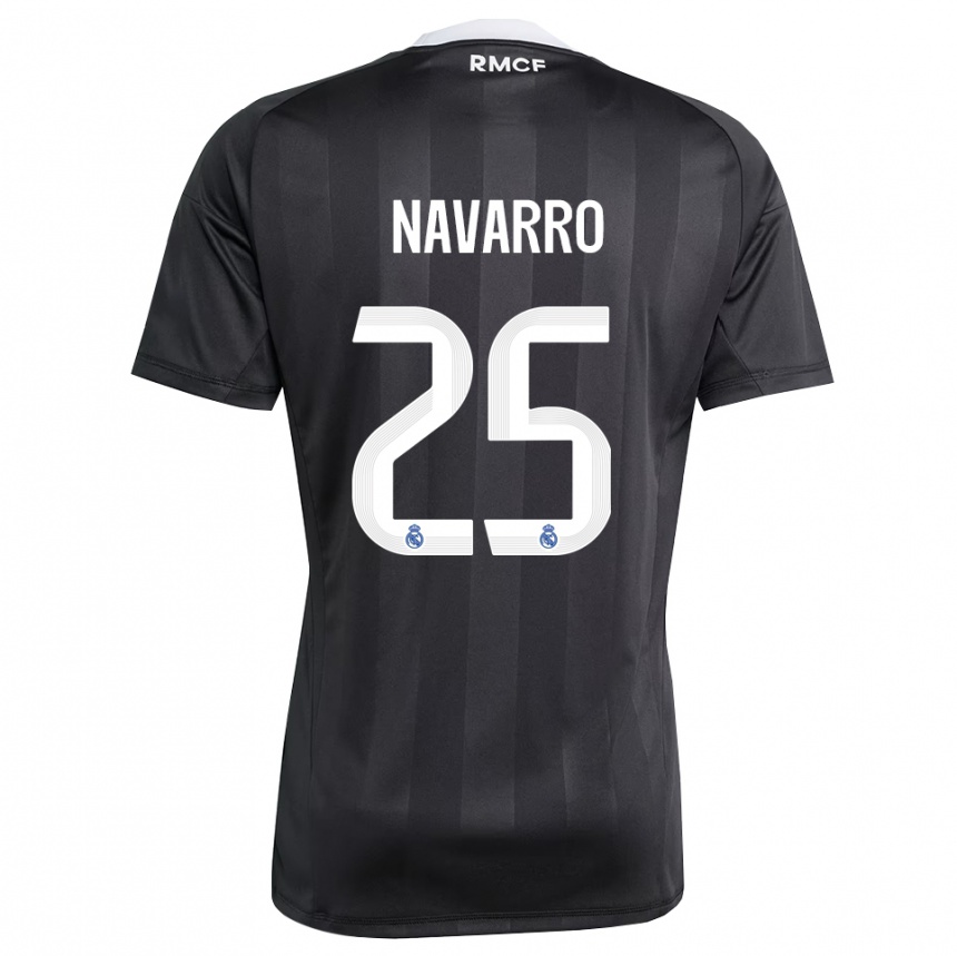 נשים כדורגל Javier Navarro #25 שחור לבן חולצת שוער 2025/26