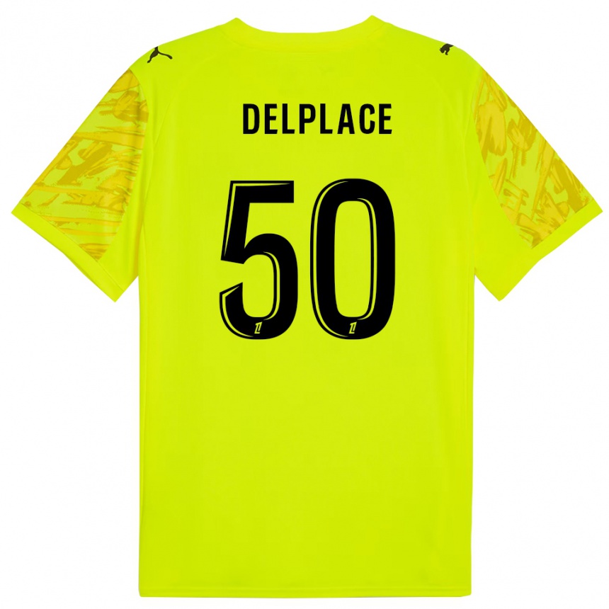 נשים כדורגל אדם דלפלייס #50 ירוק פלורסנט שחור חולצת שוער 2025/26