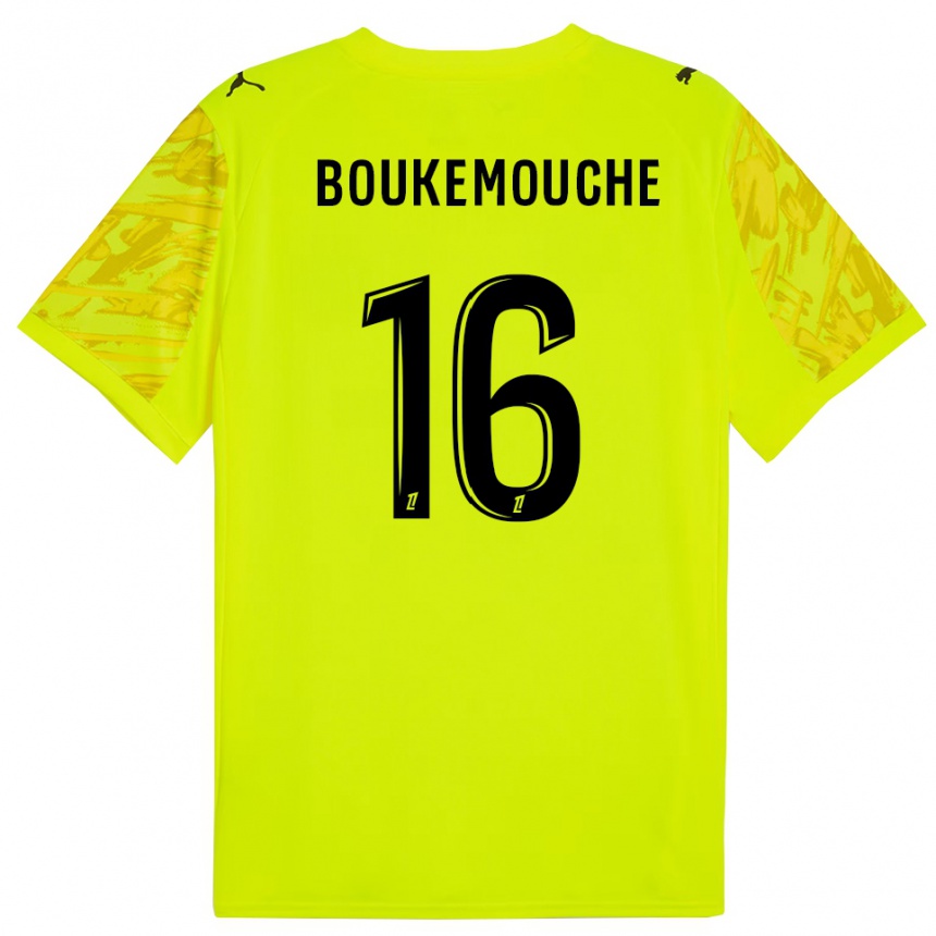 נשים כדורגל אמין בוקמוש #16 ירוק פלורסנט שחור חולצת שוער 2025/26