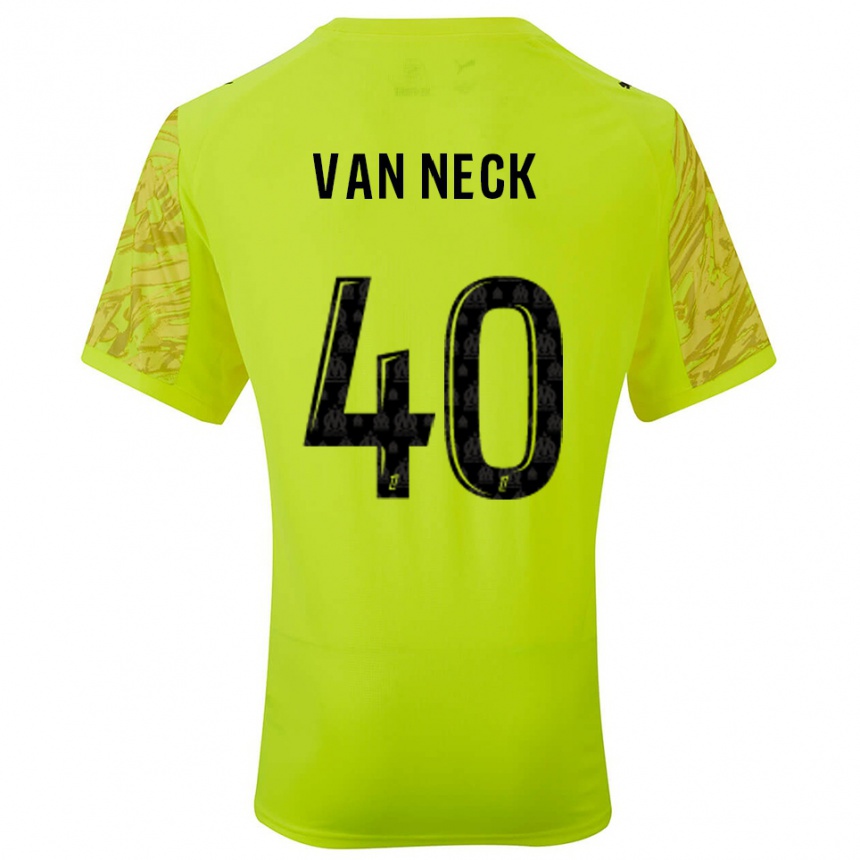 נשים כדורגל Jelle Van Neck #40 ירוק פלורסנט שחור חולצת שוער 2025/26