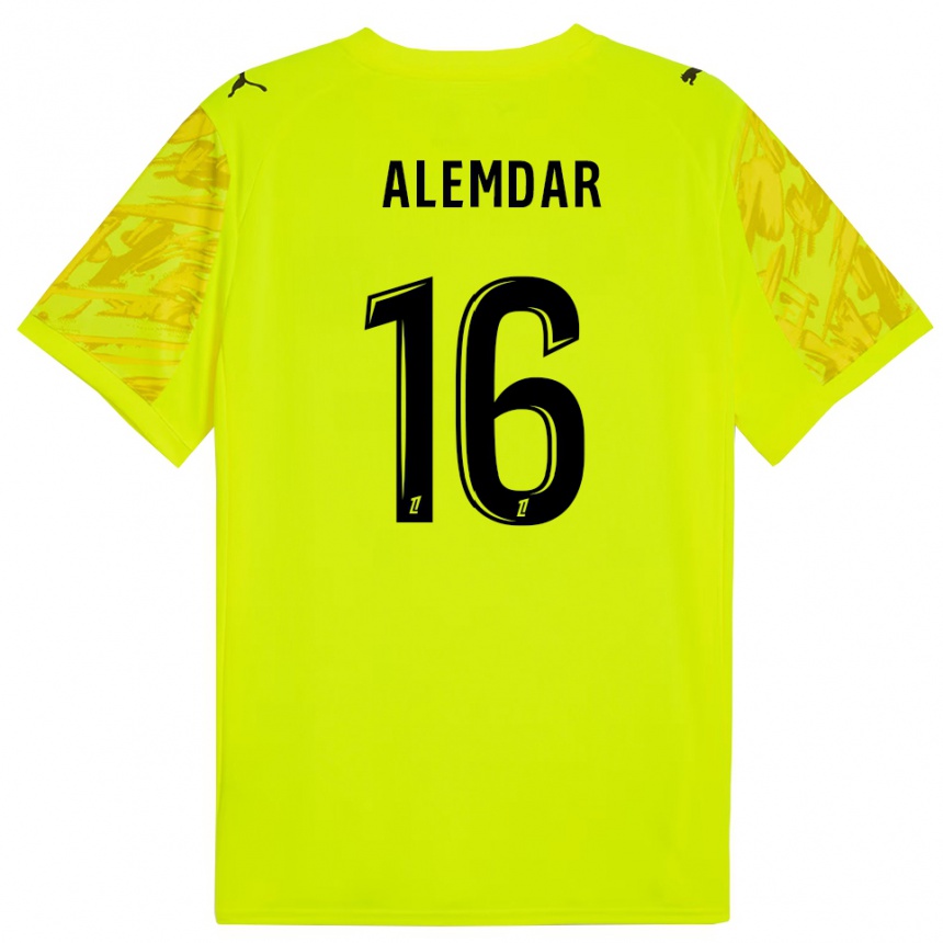 נשים כדורגל דואן אלמדאר #16 ירוק פלורסנט צהוב חולצת שוער 2025/26