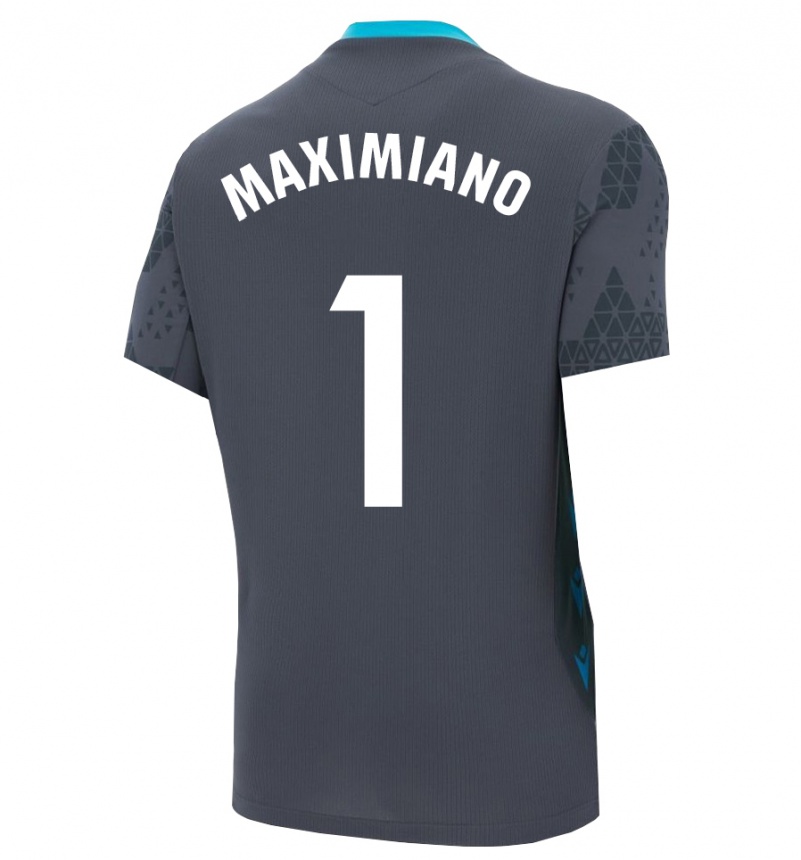 נשים כדורגל לואיש מקסימיאנו #1 אפור כהה שחור חולצת שוער 2025/26