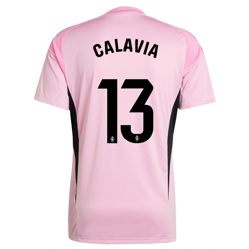 נשים כדורגל Carlos Calavia #13 ורוד בהיר שחור חולצת שוער 2025/26