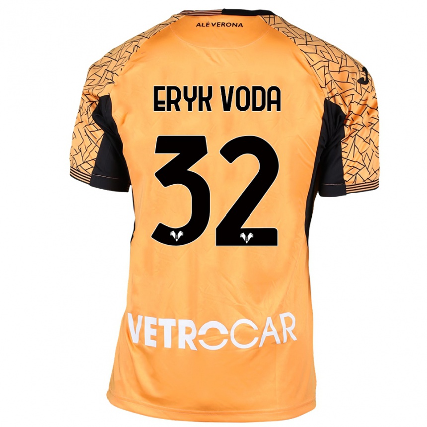 נשים כדורגל Eryk Vodă #32 כתום שחור לבן חולצת שוער 2025/26