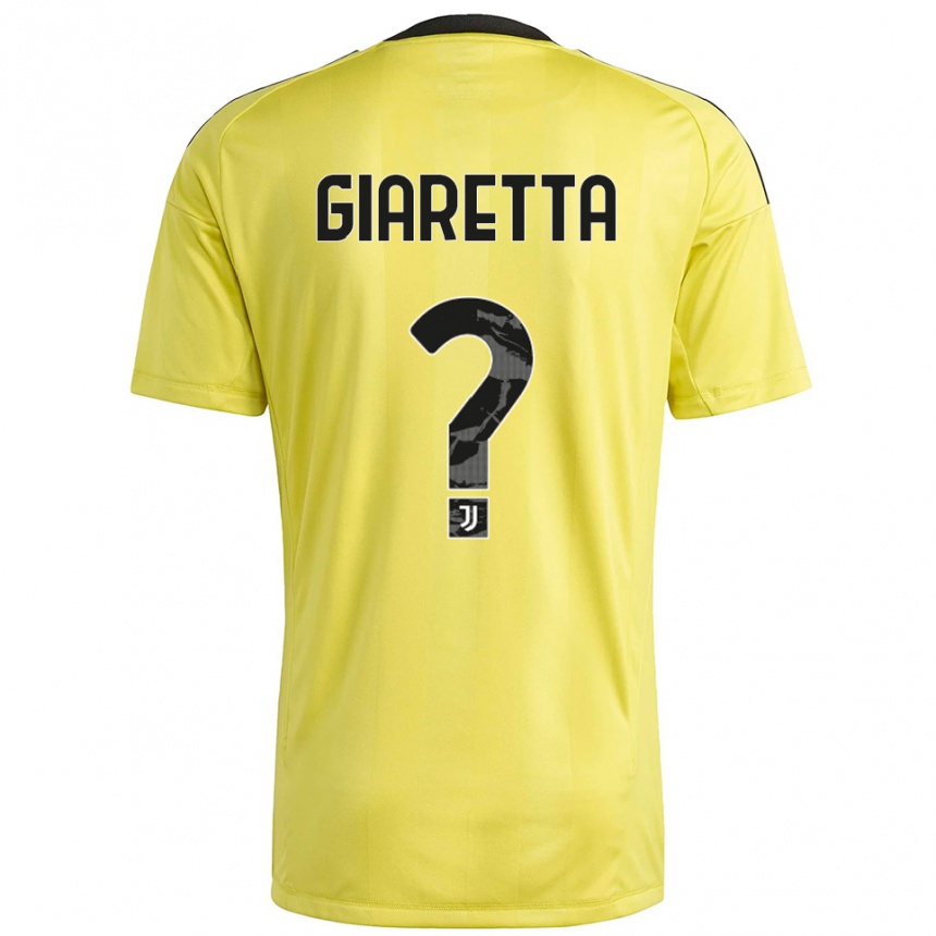 נשים כדורגל Emanuele Giaretta #0 לבן צהוב חולצת שוער 2025/26