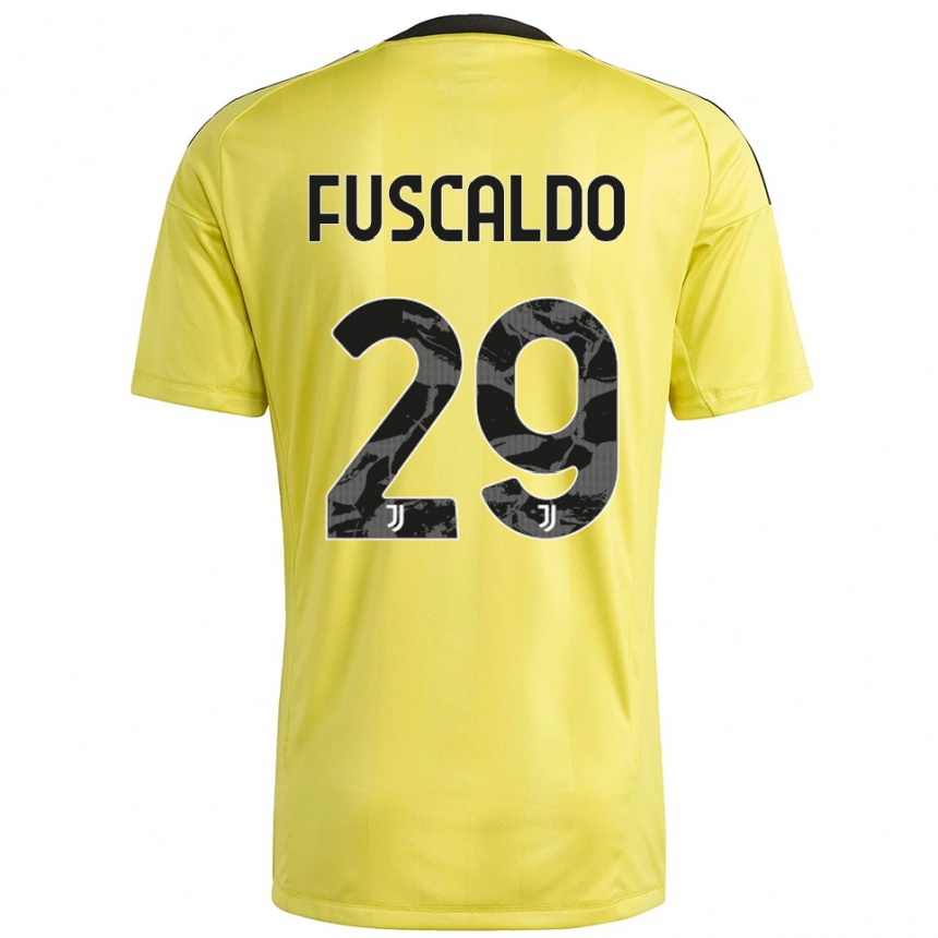 נשים כדורגל מטאו פוסקלדו #29 לבן צהוב חולצת שוער 2025/26