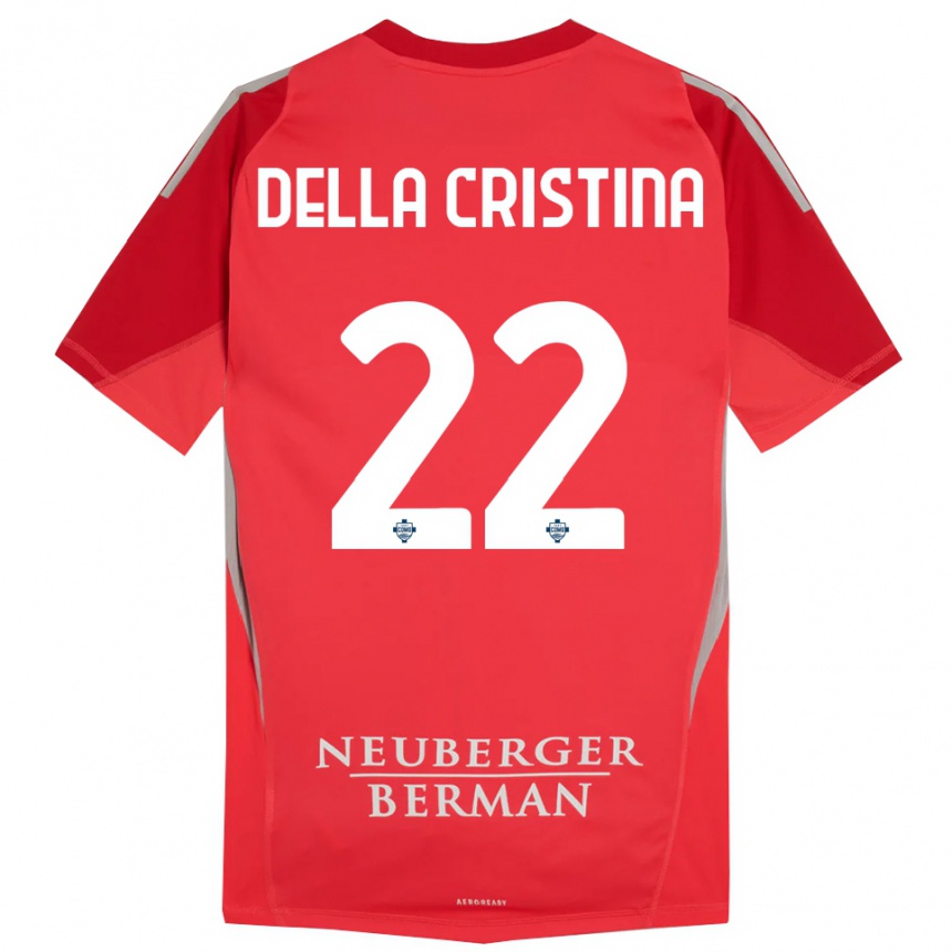 נשים כדורגל Stefano Della Cristina #22 אפור אדום חולצת שוער 2025/26