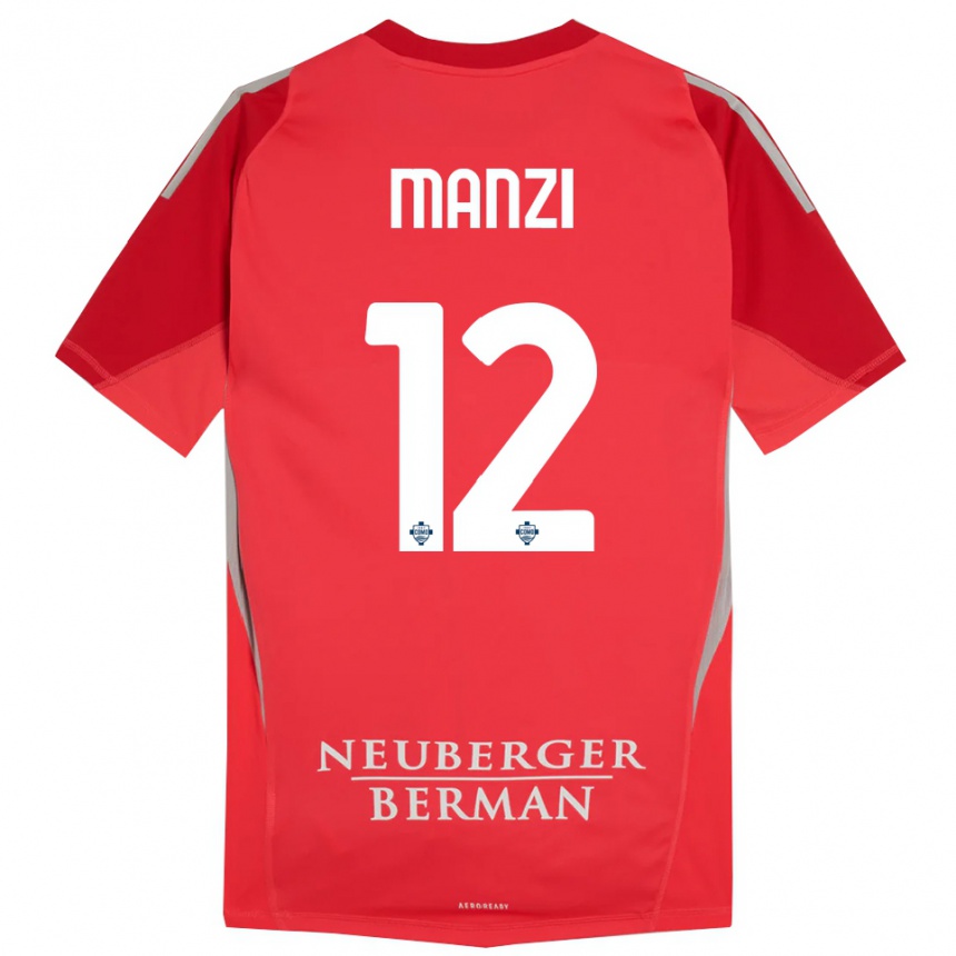 נשים כדורגל Federico Manzi #12 אפור אדום חולצת שוער 2025/26