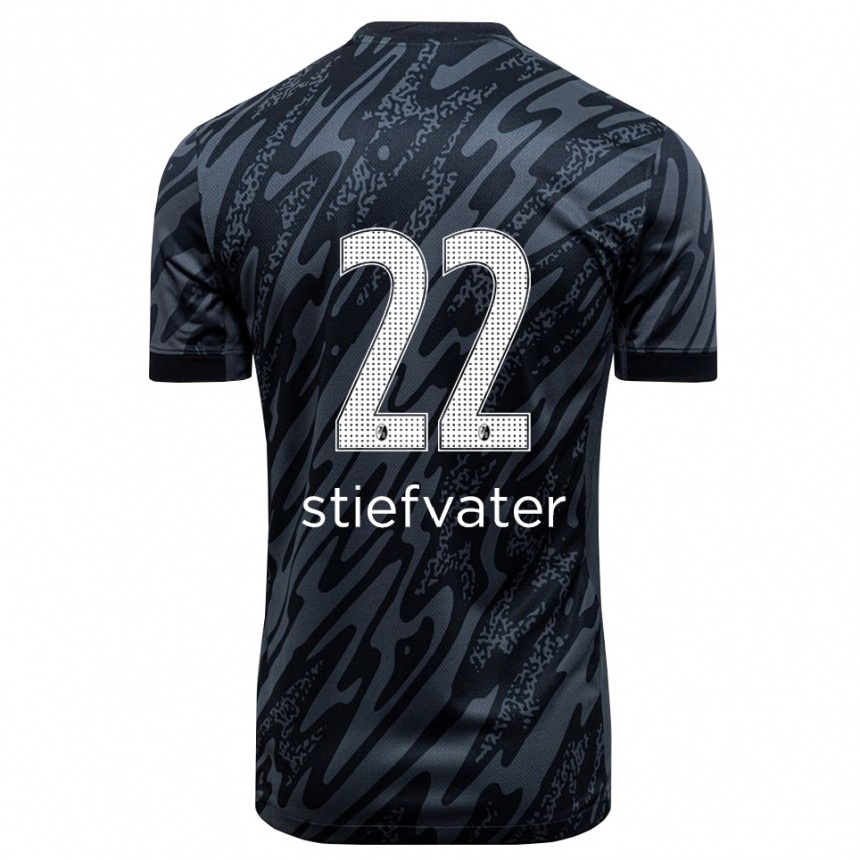 נשים כדורגל Max Stiefvater #22 שחור לבן חולצת שוער 2025/26