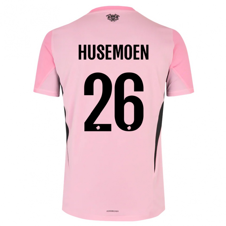 נשים כדורגל Astrid Husemoen #26 שחור ורוד חולצת שוער 2025/26