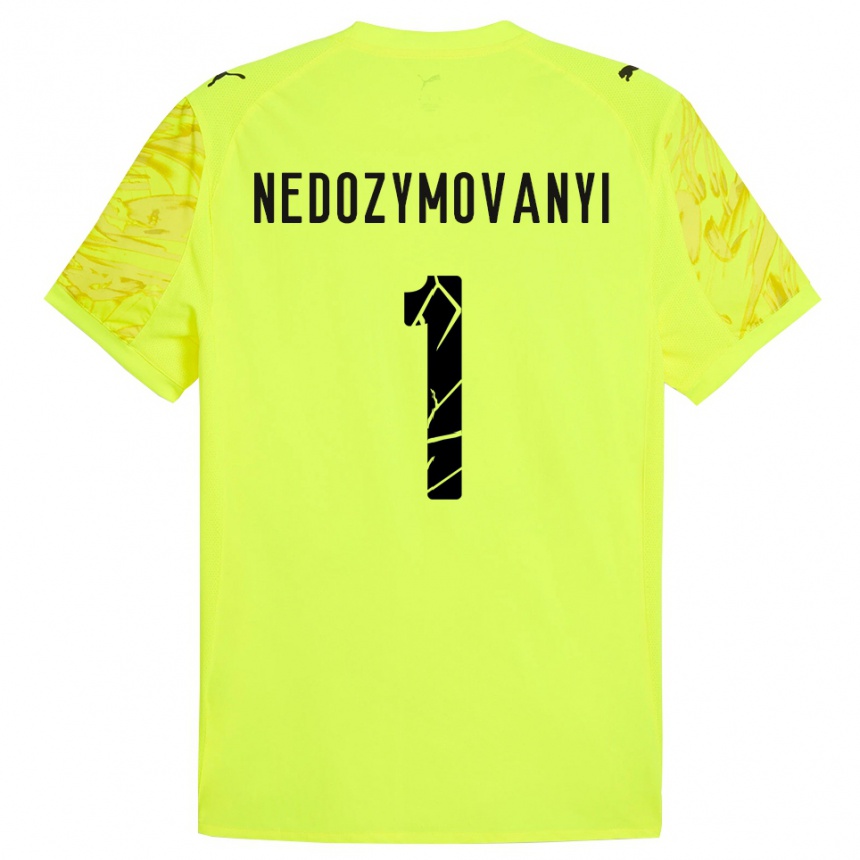 נשים כדורגל Artem Nedozymovanyi #1 ירוק צהוב חולצת שוער 2025/26