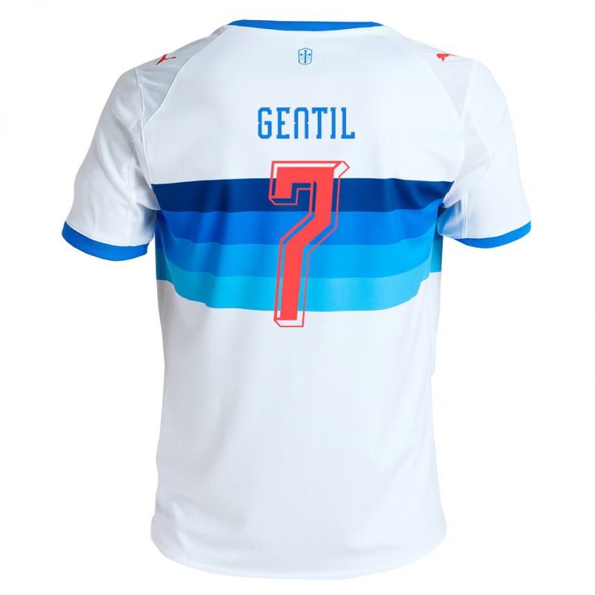 ילדים כדורגל Jader Gentil #7 לבן כחול שמיים ג'רזי ביתית 2026/27