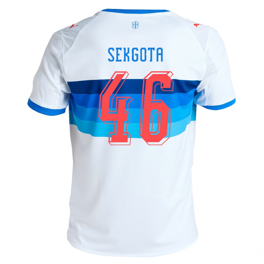 ילדים כדורגל Jeffrey Sekgota #46 לבן כחול שמיים ג'רזי ביתית 2026/27