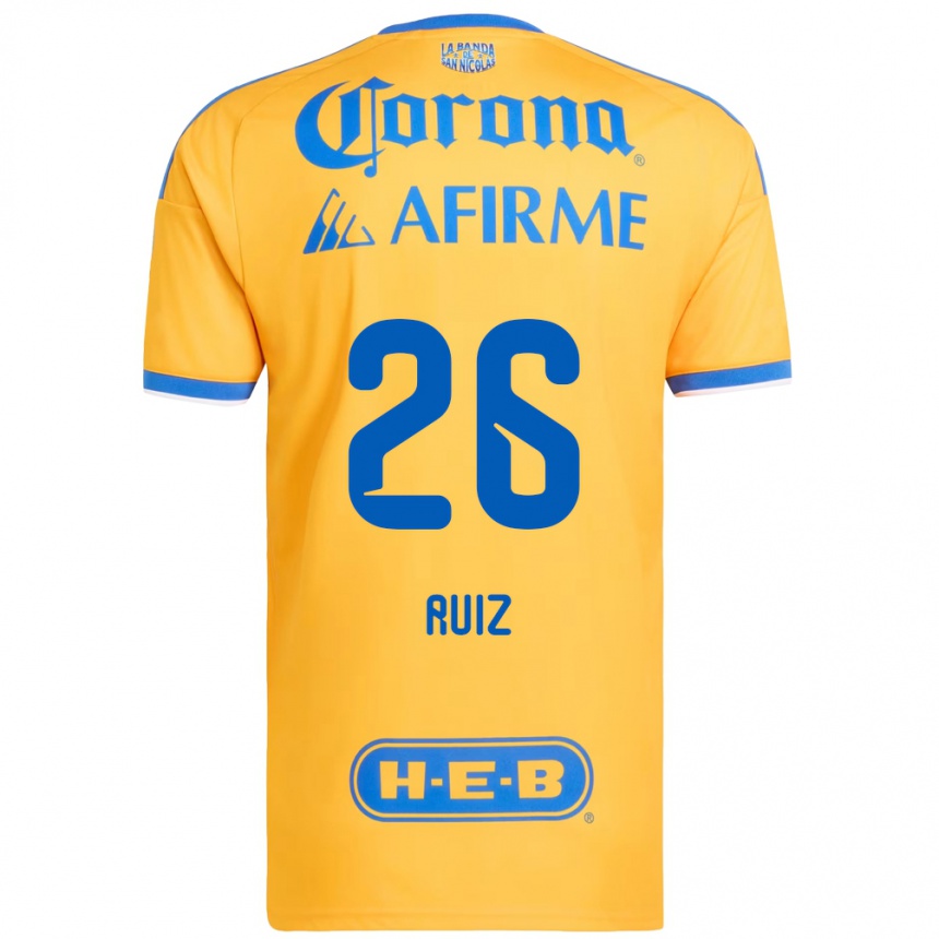 ילדים כדורגל Michel Ruiz #26 צהוב כחול ג'רזי ביתית 2026/27