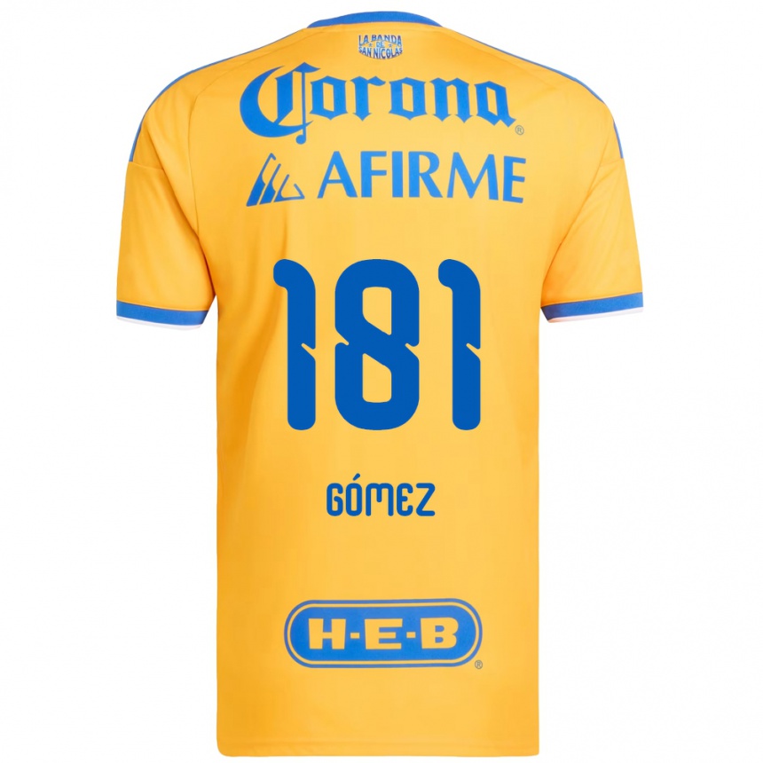 ילדים כדורגל Luis Gómez #181 צהוב כחול ג'רזי ביתית 2026/27