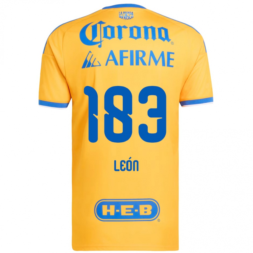 ילדים כדורגל Gabriel León #183 צהוב כחול ג'רזי ביתית 2026/27