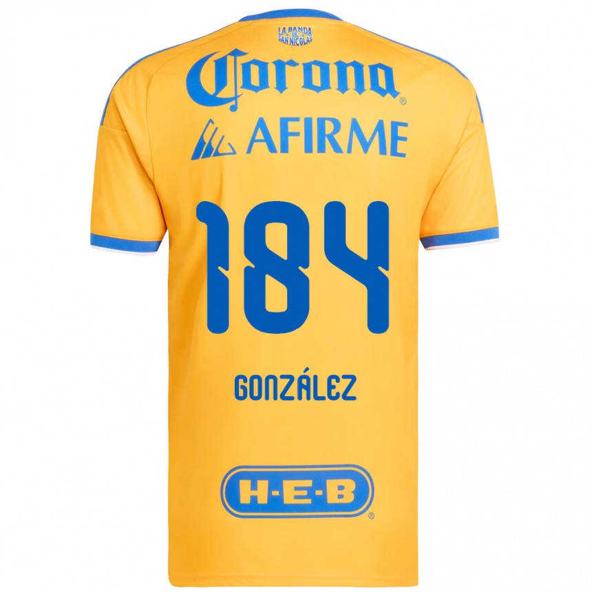 ילדים כדורגל Erick González #184 צהוב כחול ג'רזי ביתית 2026/27