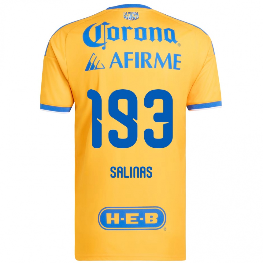 ילדים כדורגל Marcelo Salinas #193 צהוב כחול ג'רזי ביתית 2026/27