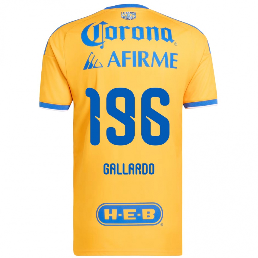 ילדים כדורגל Gael Gallardo #196 צהוב כחול ג'רזי ביתית 2026/27
