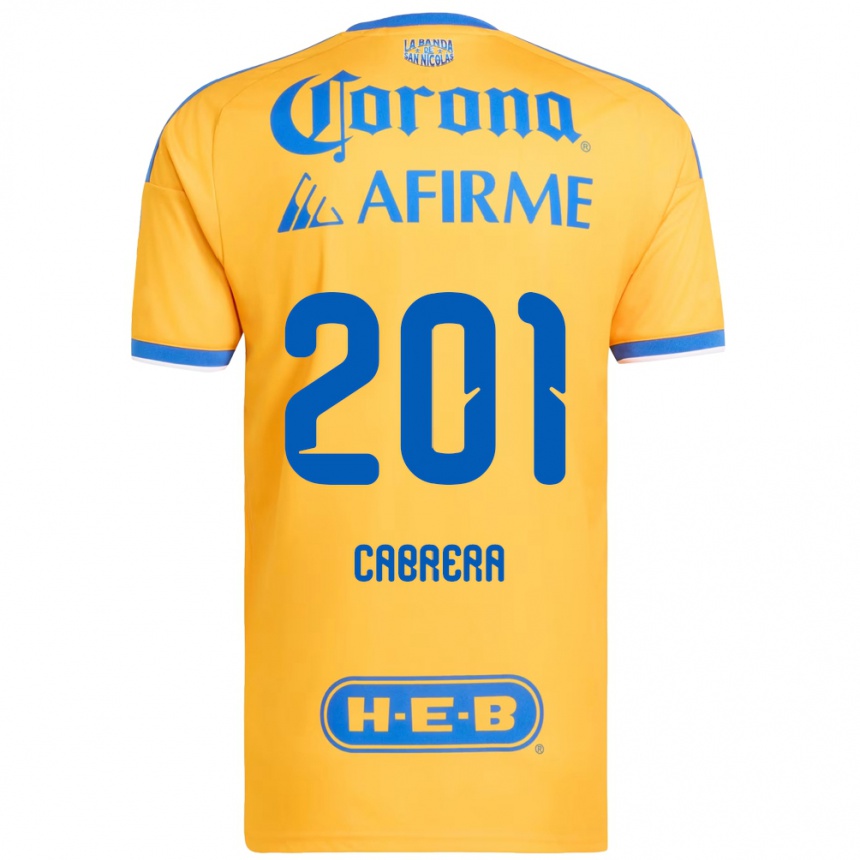 ילדים כדורגל Jorge Cabrera #201 צהוב כחול ג'רזי ביתית 2026/27