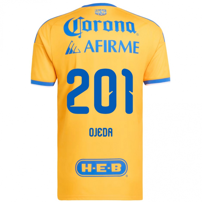 ילדים כדורגל Diego Ojeda #201 צהוב כחול ג'רזי ביתית 2026/27
