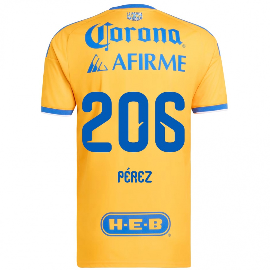 ילדים כדורגל Emmir Pérez #206 צהוב כחול ג'רזי ביתית 2026/27