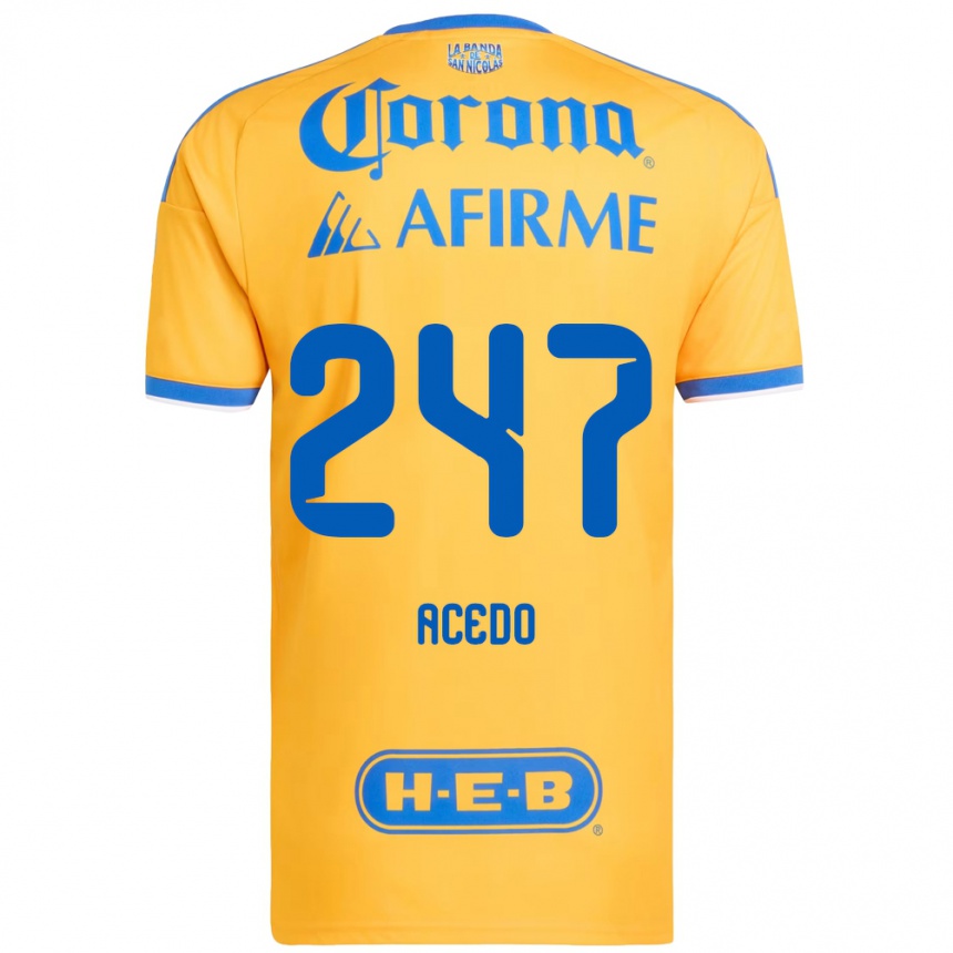 ילדים כדורגל Kevin Acedo #247 צהוב כחול ג'רזי ביתית 2026/27