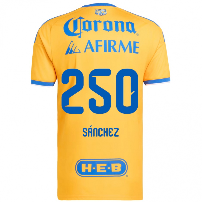 ילדים כדורגל Fernando Sánchez #250 צהוב כחול ג'רזי ביתית 2026/27