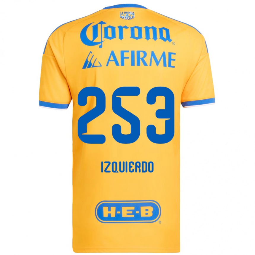 ילדים כדורגל Diego Izquierdo #253 צהוב כחול ג'רזי ביתית 2026/27