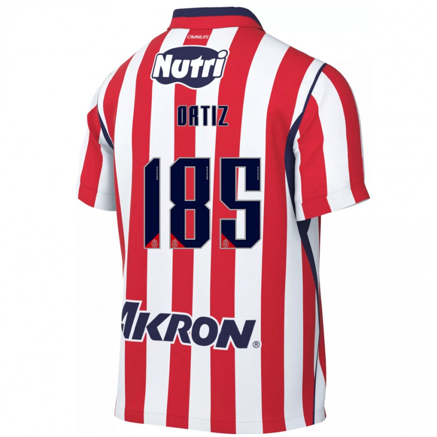 ילדים כדורגל Gibrán Ortiz #185 אדום לבן ג'רזי ביתית 2026/27