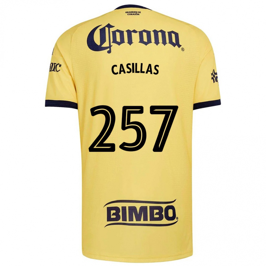 ילדים כדורגל Iván Casillas #257 צהוב אדום שחור ג'רזי ביתית 2026/27