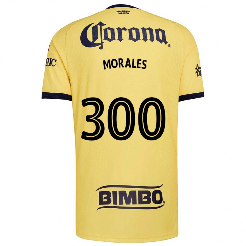 ילדים כדורגל Jareth Morales #300 צהוב אדום שחור ג'רזי ביתית 2026/27
