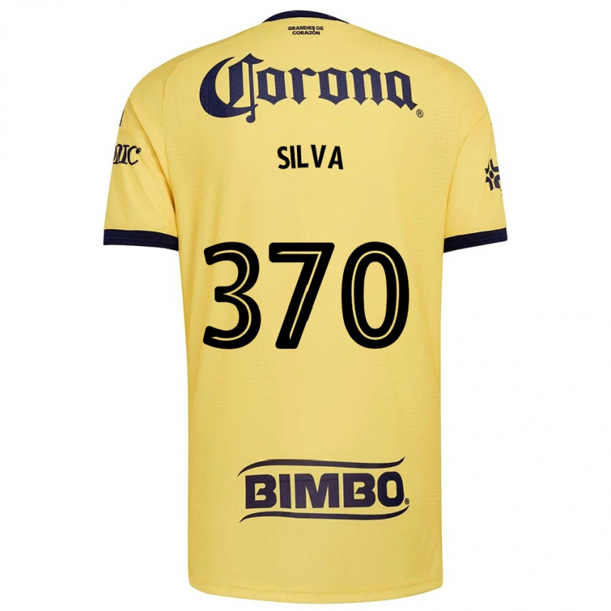 ילדים כדורגל Sebastián Silva #370 צהוב אדום שחור ג'רזי ביתית 2026/27