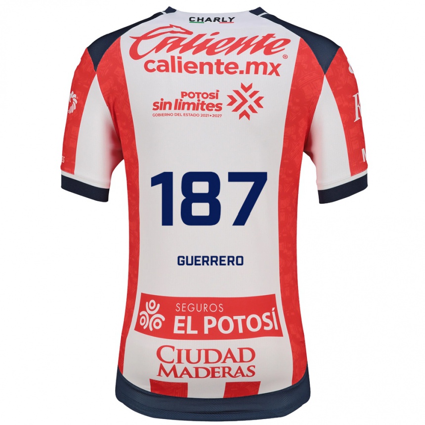 ילדים כדורגל Javier Guerrero #187 אדום לבן שחור ג'רזי ביתית 2026/27
