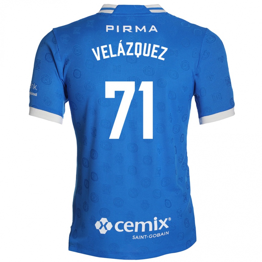 ילדים כדורגל Víctor Velázquez #71 כחול לבן אדום ג'רזי ביתית 2026/27