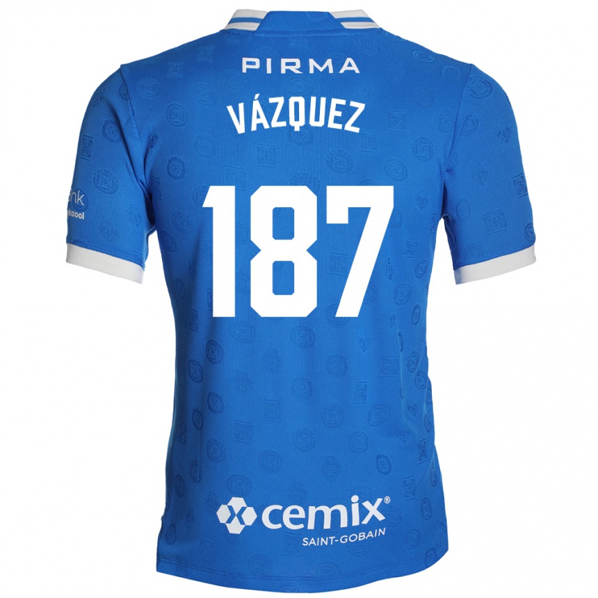 ילדים כדורגל Cristian Vázquez #187 כחול לבן אדום ג'רזי ביתית 2026/27