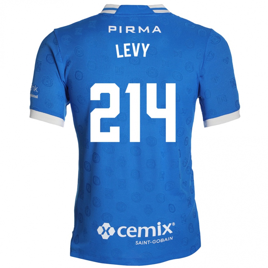 ילדים כדורגל Mateo Levy #214 כחול לבן אדום ג'רזי ביתית 2026/27