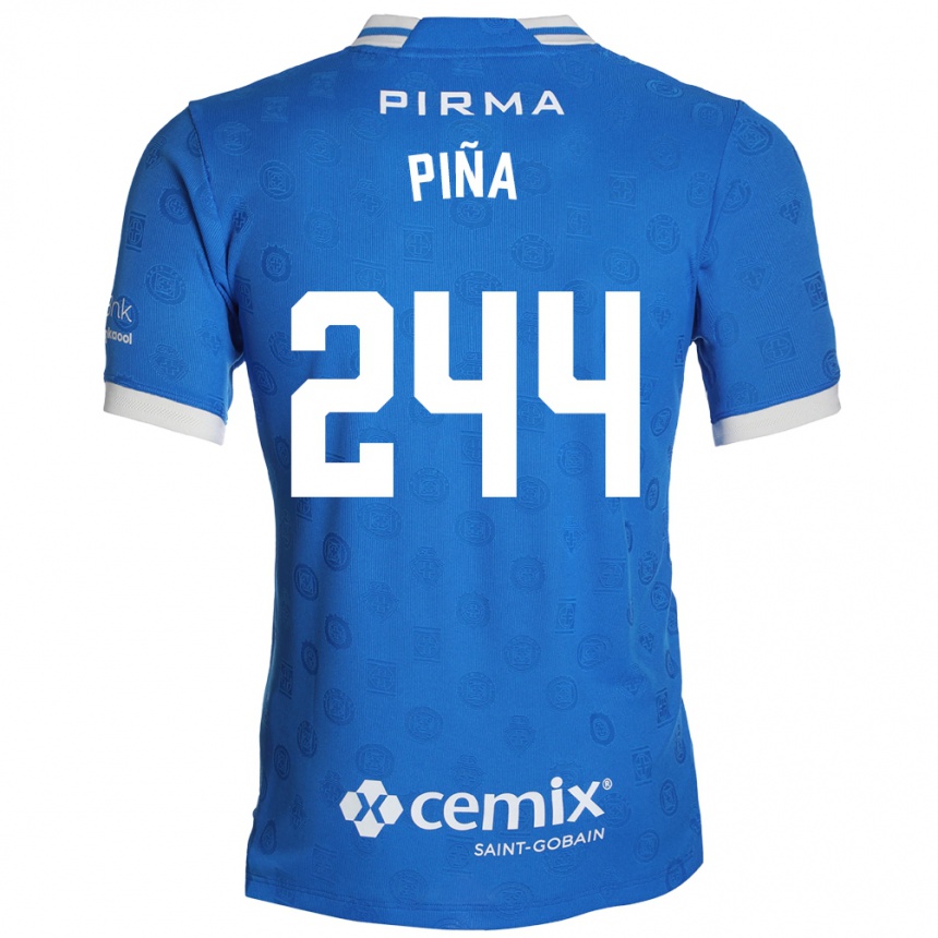 ילדים כדורגל Oscar Piña #244 כחול לבן אדום ג'רזי ביתית 2026/27