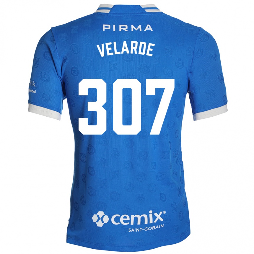 ילדים כדורגל Juan Velarde #307 כחול לבן אדום ג'רזי ביתית 2026/27