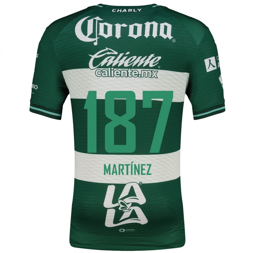 ילדים כדורגל Thiago Martínez #187 ירוק לבן ג'רזי ביתית 2026/27