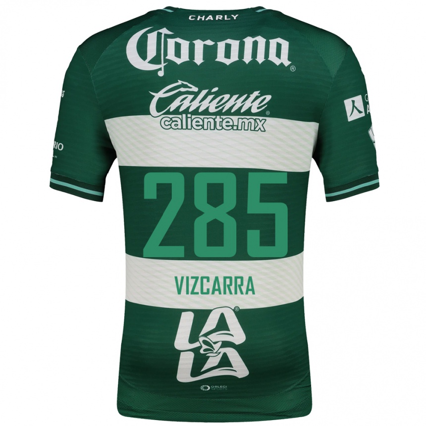ילדים כדורגל Santiago Vizcarra #285 ירוק לבן ג'רזי ביתית 2026/27