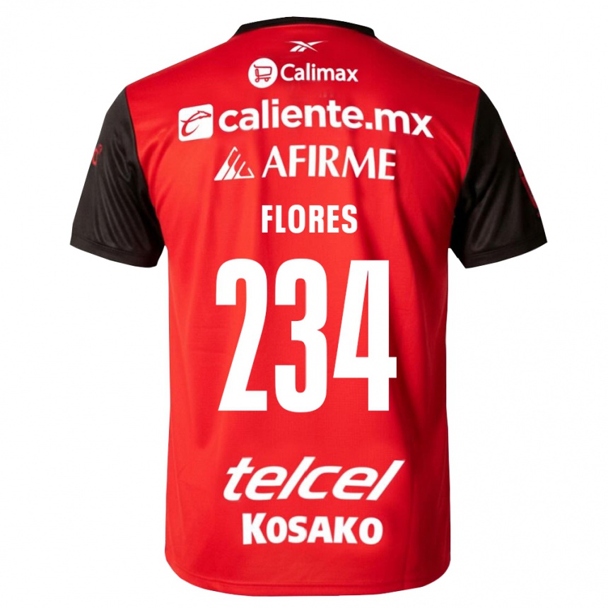 ילדים כדורגל Arath Flores #234 שחור אדום ג'רזי ביתית 2026/27